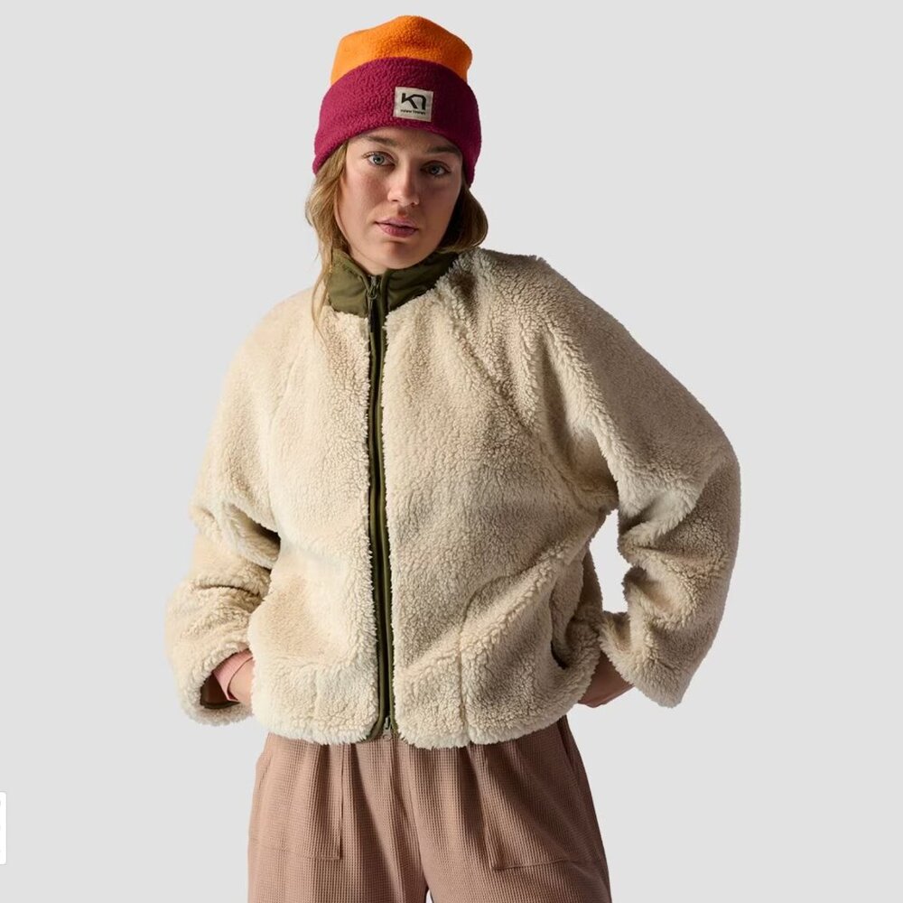 Fleece jacket - Oatmeal, high-pile, STOIC